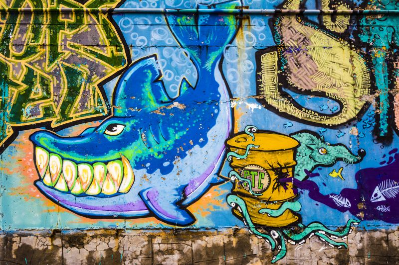 Colorful Cement Sculptures