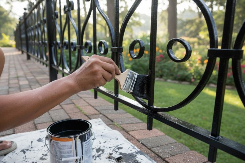Steel Fence Painting in Waco, TX